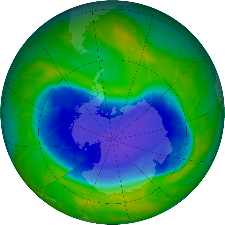 Antarctic ozone map for 10 November 2010